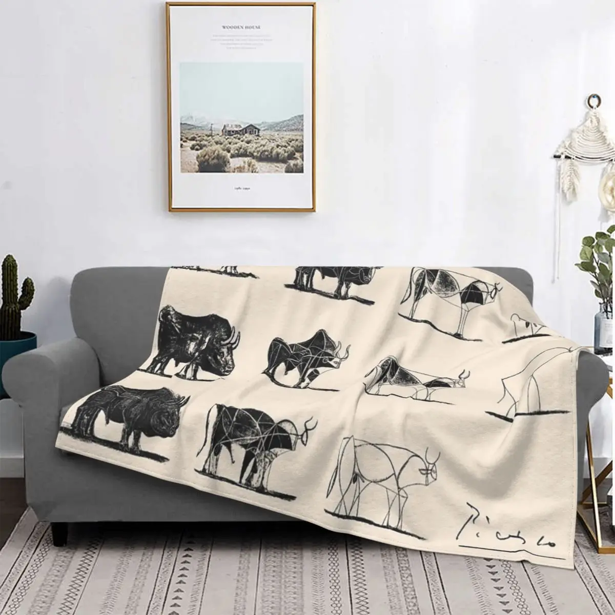

Manta de Picasso Bulls para cama, manta a cuadros para sofá, Sudadera con capucha, manta para cama