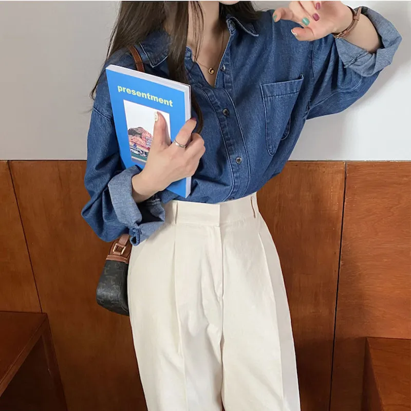 Женская джинсовая куртка Alien Kitty винтажная однобортная однотонная универсальная