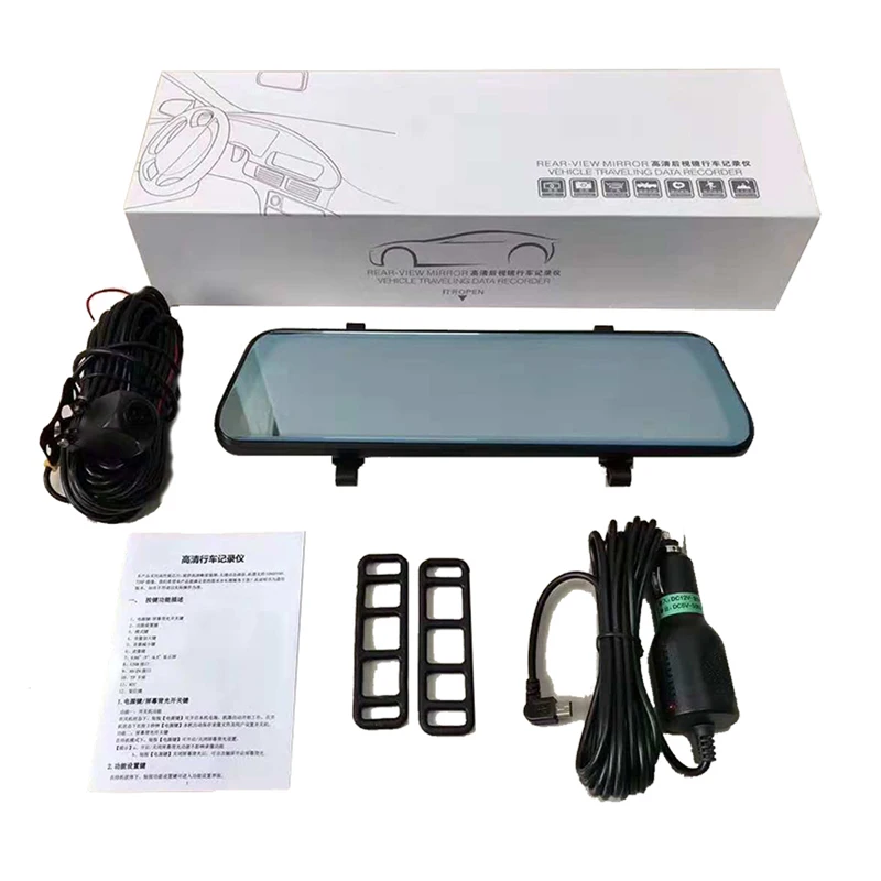 Автомобильный видеорегистратор 10 дюймов Full Touch Screen HD ночное видение 1080P зеркало