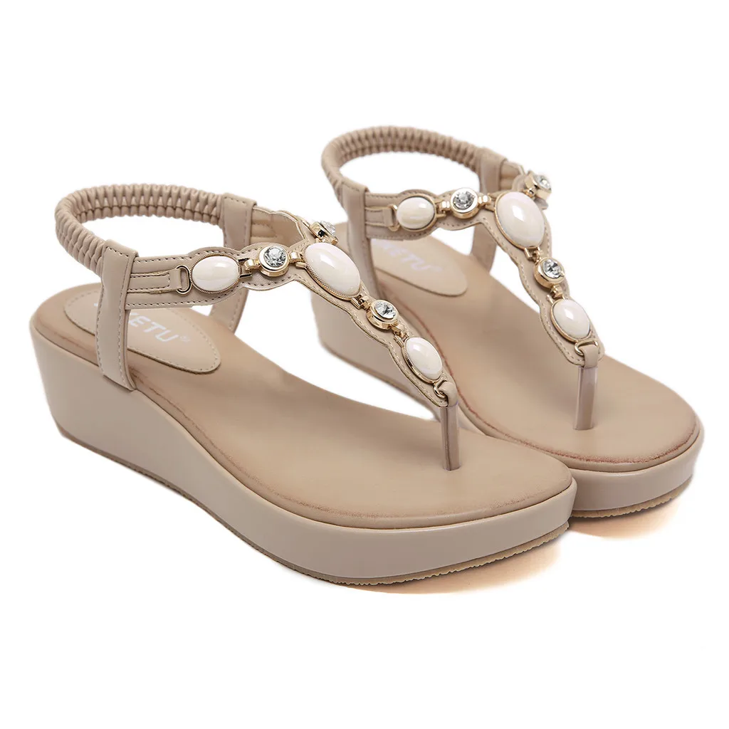 

summer sandals for women 2020 new wedge heel sandals flip flops for women slip on platform sandals beach shoes