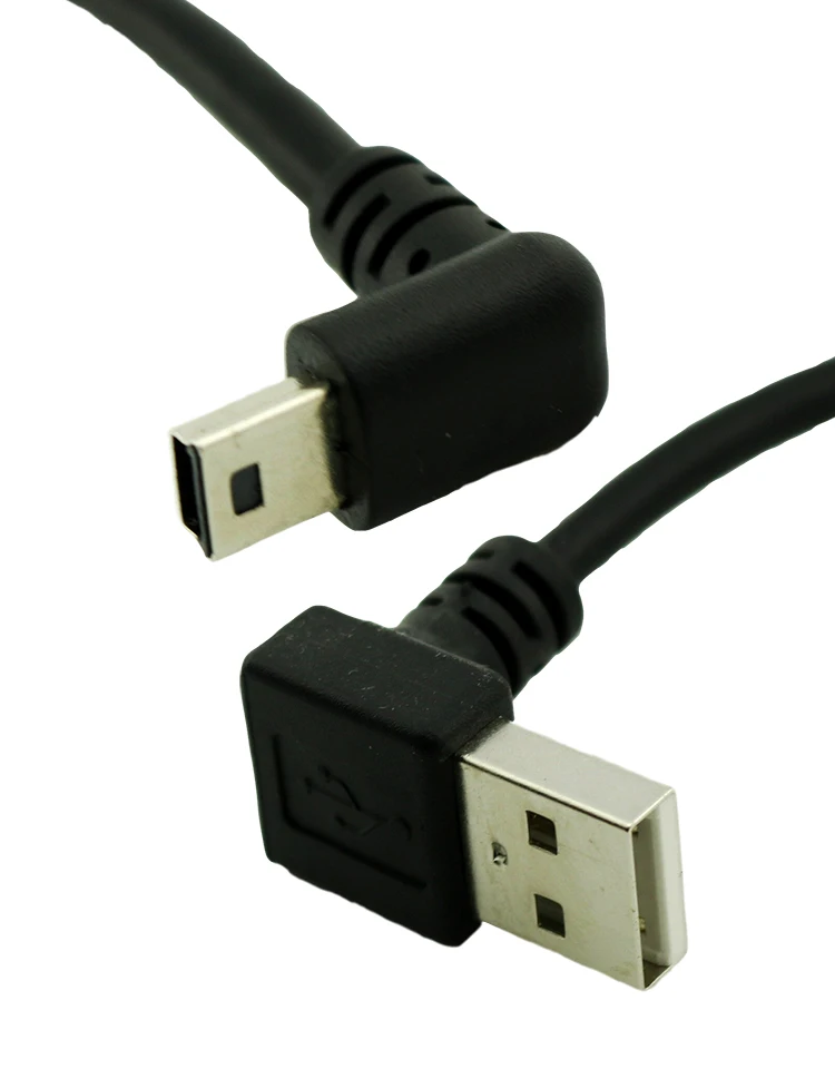 1 шт. USB 2,0 Тип A папа вниз угол к мини-usb 5 Pin B мужской вниз под углом 90 градусов данных зарядное устройство Кабель-адаптер шнур 25 см