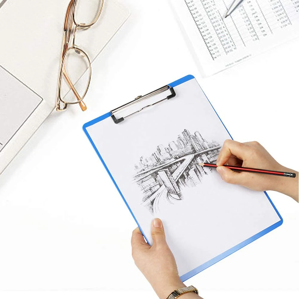 

A4 Clipboard Writing Pad File Folders Document Holders School Office Stationery Drop Plastic Letter Size Sketch Drawing Board
