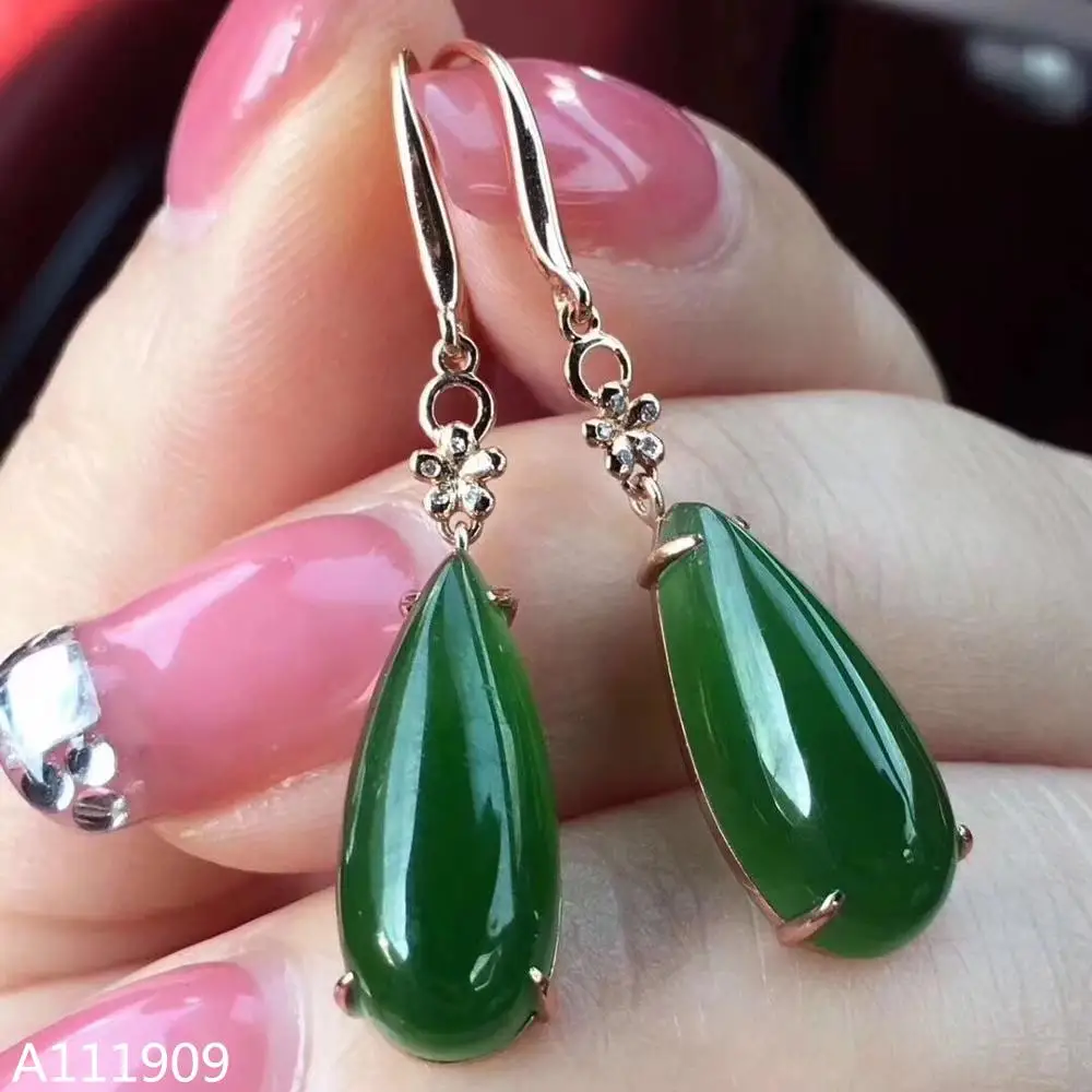 

KJJEAXCMY Boutique Jewelry 925 Sterling Silver Inlaid Natural Jasper Fine Women's Earrings Support Detection Beautiful