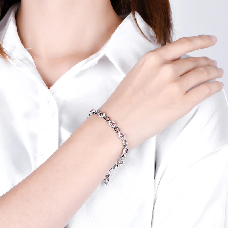 

Diaspore Sterling Silver Women Bracelet For Party Birthday Gifts Color Change Stone Fine Jewelry Top Quality Created Zultanite