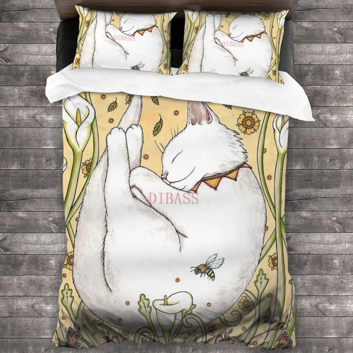 

Butterflies And Bees 100%Pure Cotton Comforter Set with 2 Pillowcase,Soft Microfiber Duvet Cover Set, Bedding Sets Bed Set