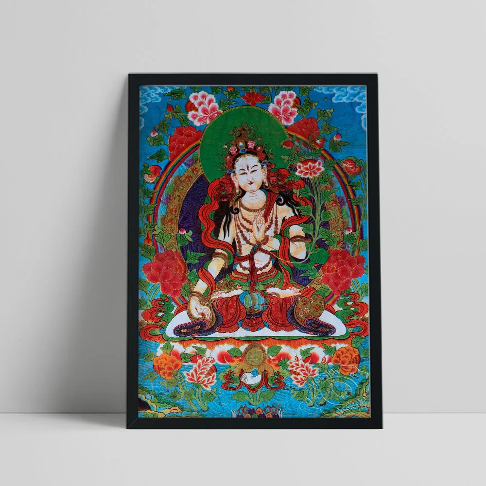 

Ancient Chinese Murals Deities Poster, Vintage Mystical Oriental Style Art Prints, Classical Art Colored Drawing Home Wall Decor