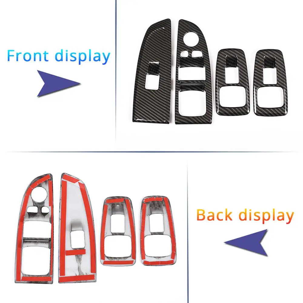 4 шт. углеродного волокна Стиль ABS оконный подъемный переключатель кнопка рамка