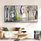 Картины на холсте с изображением больших красочных деревьев, Современный художественный пейзаж, настенный плакат, картины, дизайн, домашний декор