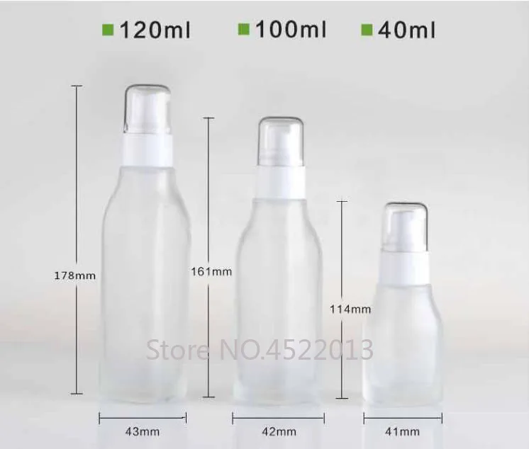120ml100ml40ml пустой косметический флакон с насосом для лосьона из матового стекла