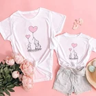 Летняя детская одежда для мальчиков и девочек Новинка Harajuku Disney слон Дамбо футболка унисекс с принтом для взрослых семейная Одинаковая одежда