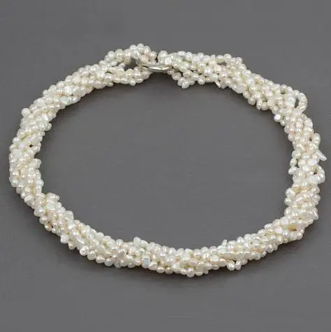 Favorite Pearl Chokers Necklace 90cm AA 3-4MM Tiny Seed Baroque Pearls Can Wearl Long Short Wedding Birthday Lady Gift