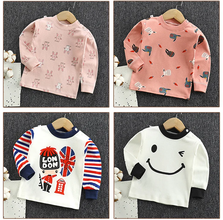 Boys Girls Cartoon Long Sleeve T Shirts Summer Baby Boys Cotton Clothes T Shirts Children Printed Tops Tees Kids Clothing 18M-5T