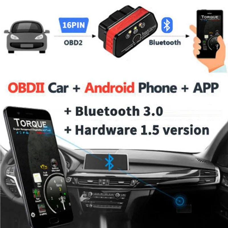 Автомобильный диагностический инструмент KONNWEI KW901 OBD2 Bluetooth 3 0 аппаратный сканер