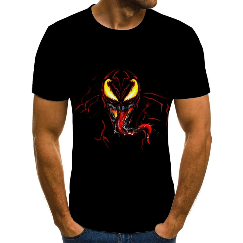 

Summer new T-shirt funny movie venom 3d printing men and women fashion casual Harajuku style round neck short-sleeved T-shirt cl