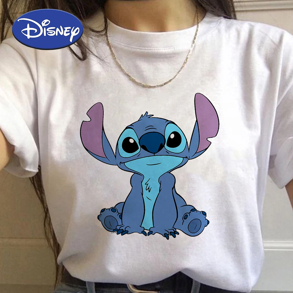 Disney Camiseta de Lilo y Stitch para mujer, ropa de calle de gran tamaño, corta, Israel, tendencia de verano, envío Rusia|Camisetas| - AliExpress