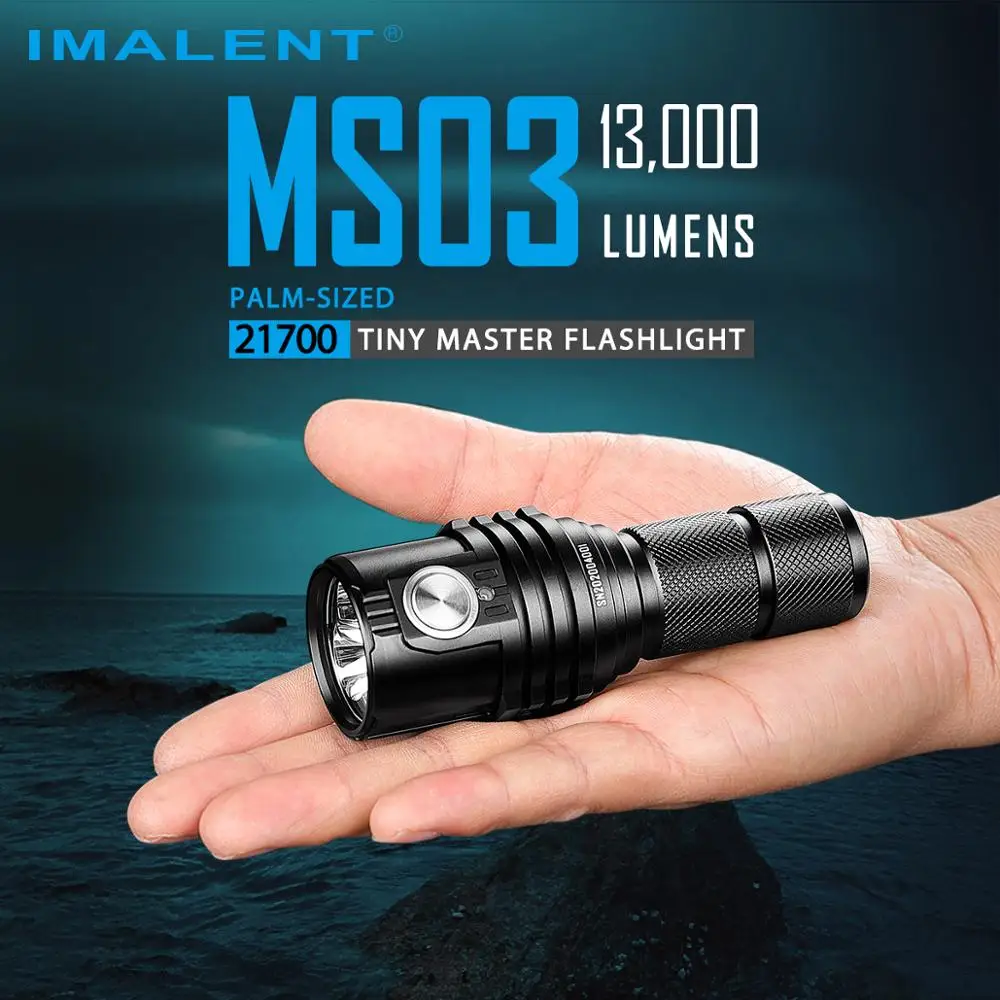 IMALENT MS03 Перезаряжаемый мощный фонарик 13000 люмен Cree XHP70.2 Светодиодный фонарь с