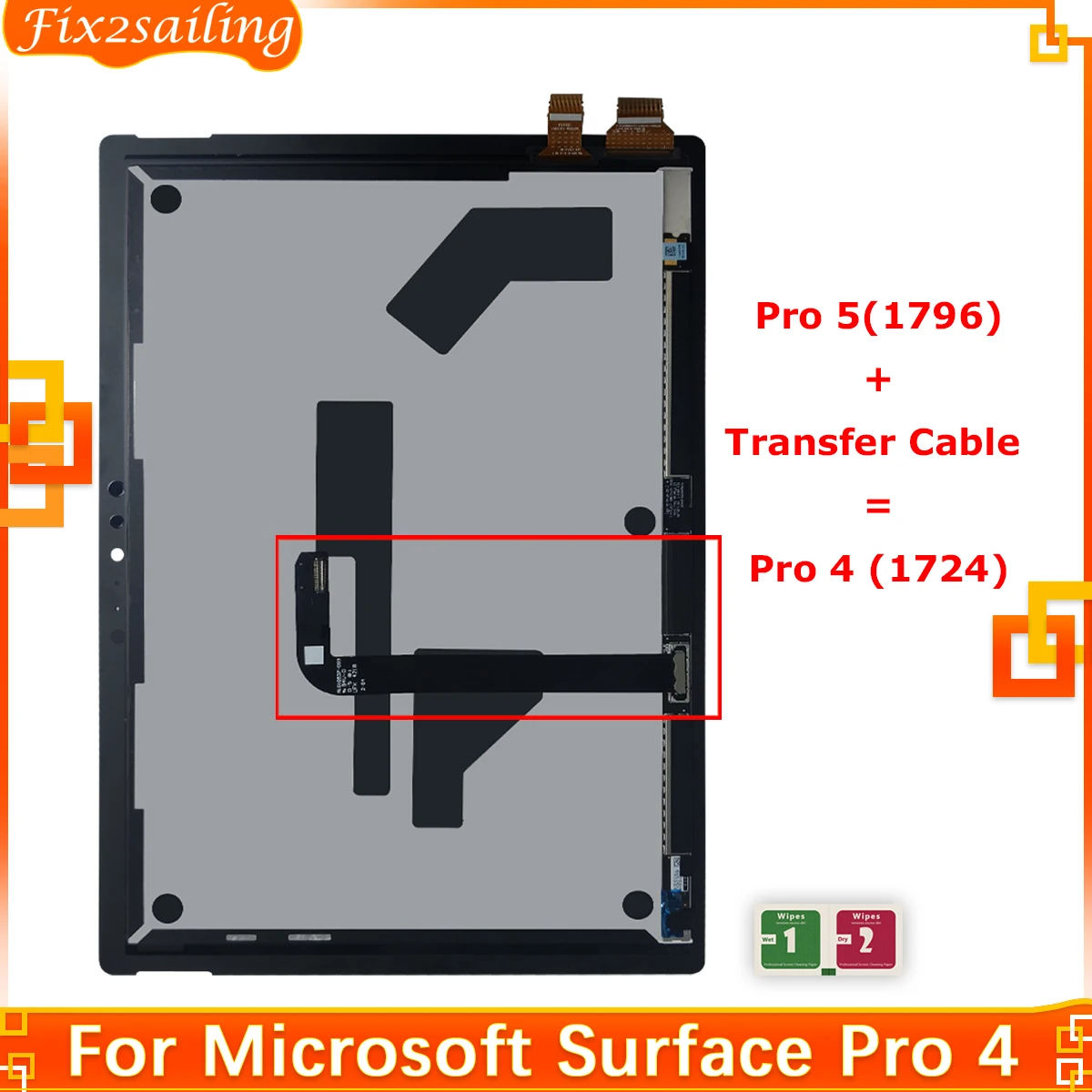 ЖК-дисплей для Microsoft Surface Pro 4 дисплей 1724 дюйма со стандартной версией LG 5 + кабель