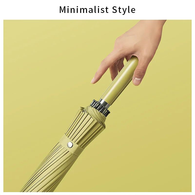 Зонт мужской кожаный ветрозащитный с длинной ручкой из стекловолокна