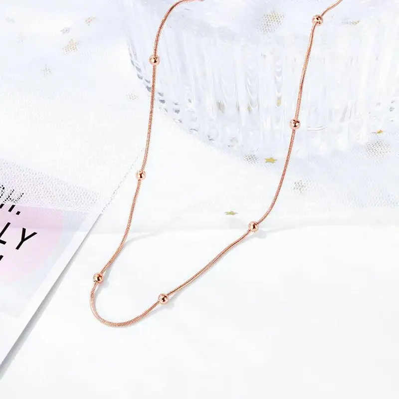 Для женщин ожерелье из нержавеющей стали нишу дизайн ins колье дикий круглые бусы