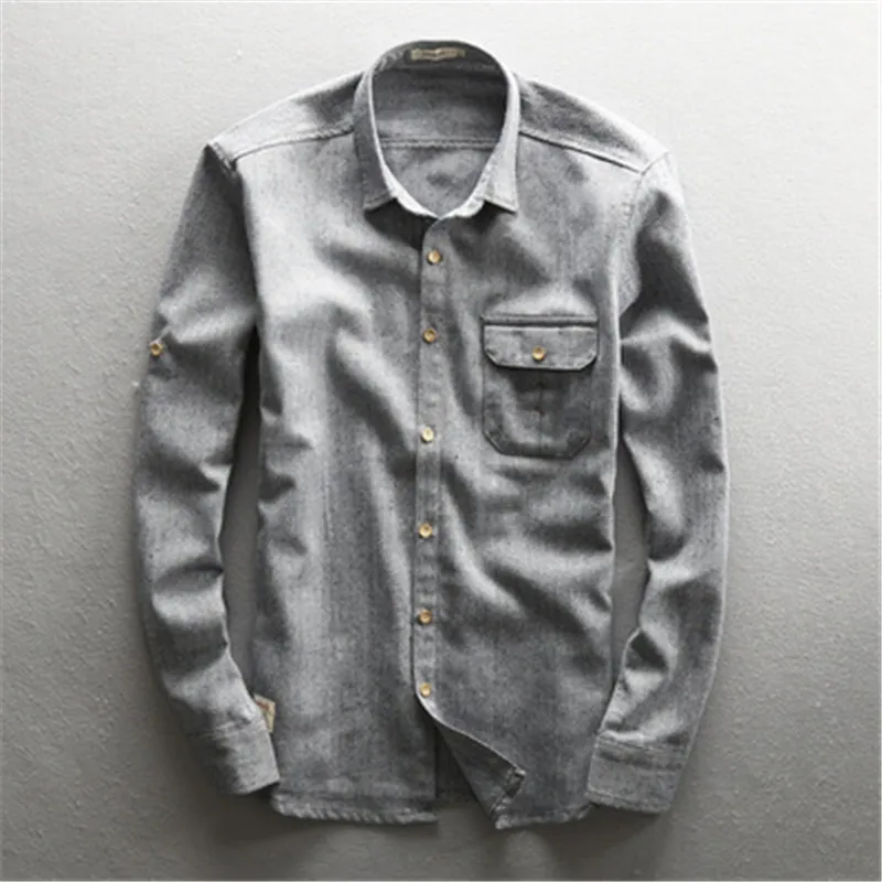 Винтажная хлопковая Льняная мужская рубашка весна лето дышащие рубашки с