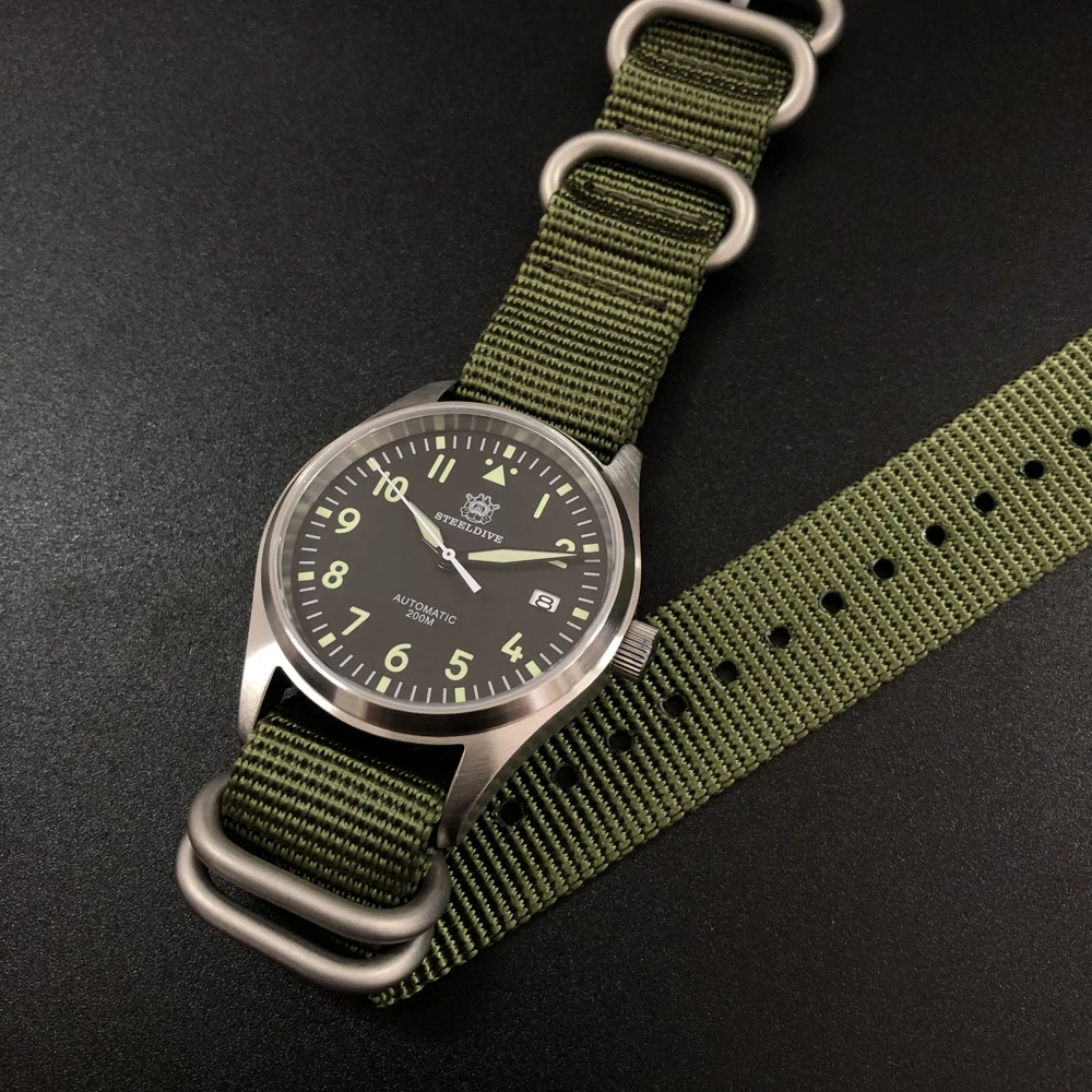 1940 Re engraved Mark 9 Pilot Watch NH35 автоматические механические часы с автоматическим