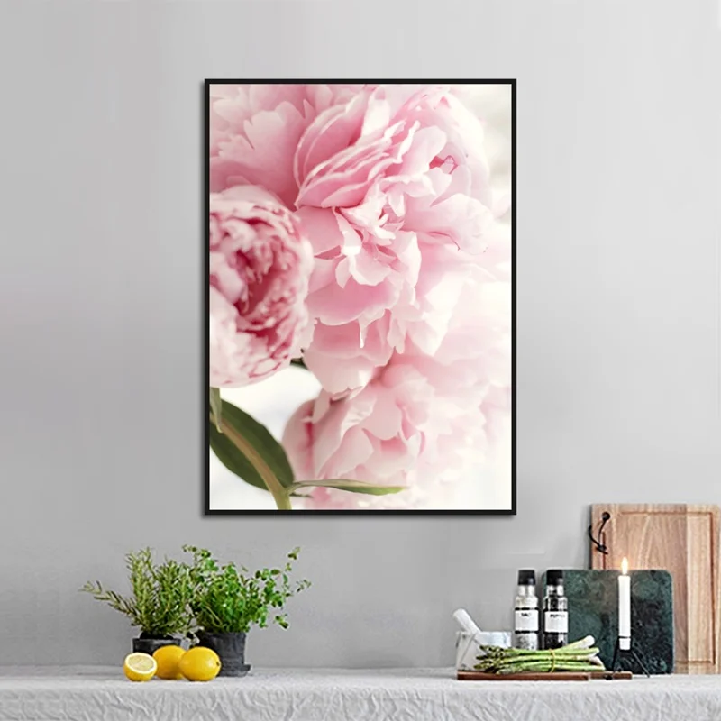 Настенный постер с изображением розовых роз настенный модульный декор в