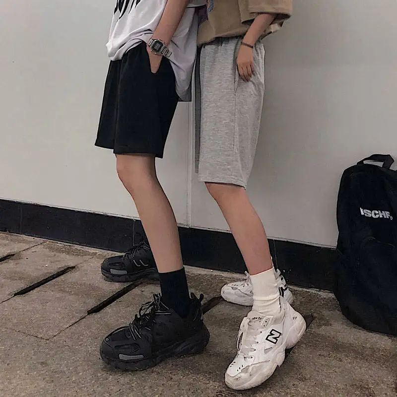 

2021 Summer High Waist Wide Leg Shorts Female Black BF Wide Leg Knee Length Harajuku Casual Simple Ins Trend Wild Student Chic