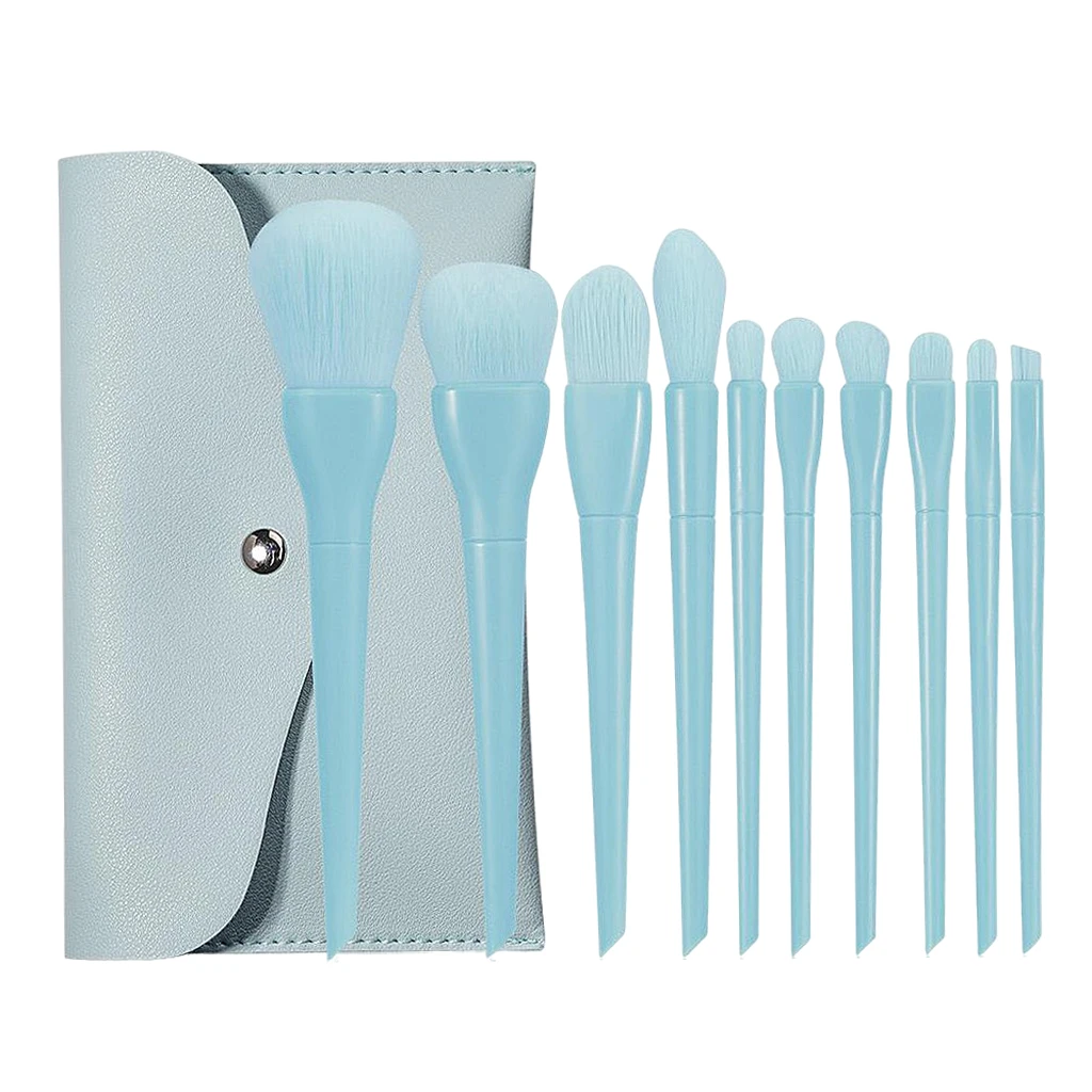 

Cosmetic Make-Up Brushes Foundation Make-Up 10 Pcs Brush Set with Travel Bag
