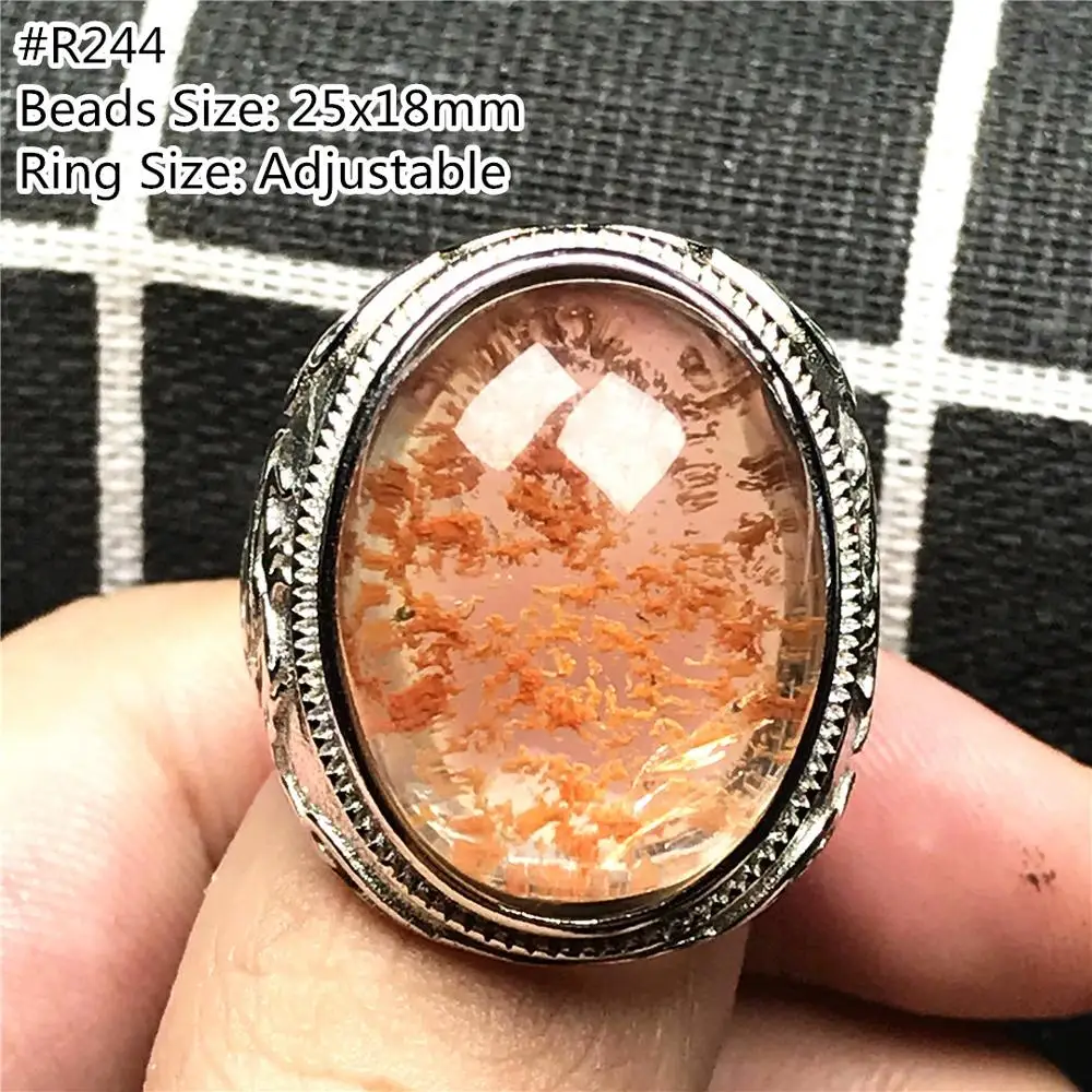 100% натуральное призрачное фантомное кварцевое кольцо ювелирные изделия для