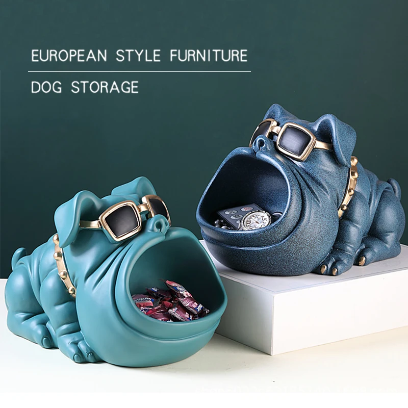 3D крутая статуя собаки большой рот бульдог скульптура стол украшение стола