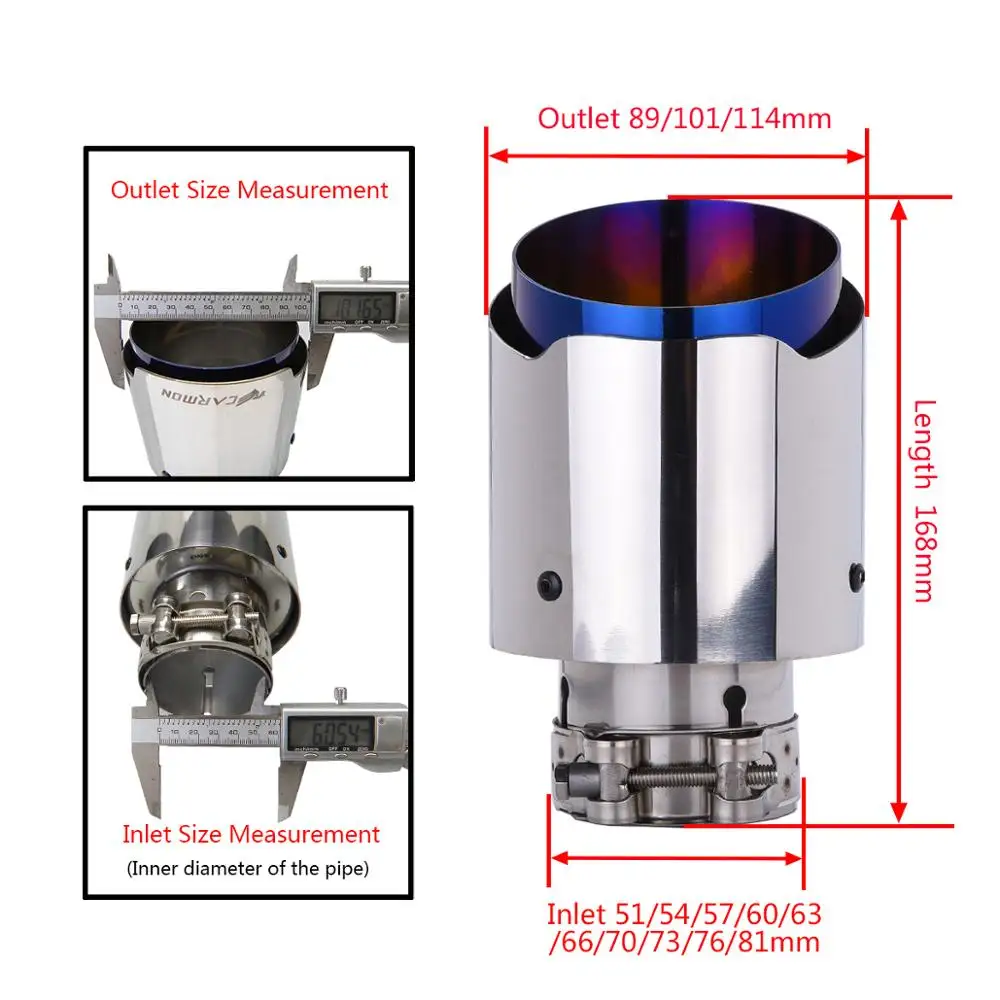 Универсальный наконечник выхлопной трубы из нержавеющей стали для автомобиля