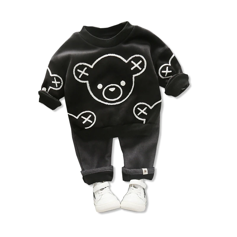 New Winter Baby Boys Girls Clothes Suit Children Thicken Warm T-Shirt Pants 2 Piece Set Toddler Fashion Costume Kids Tracksuits | Детская