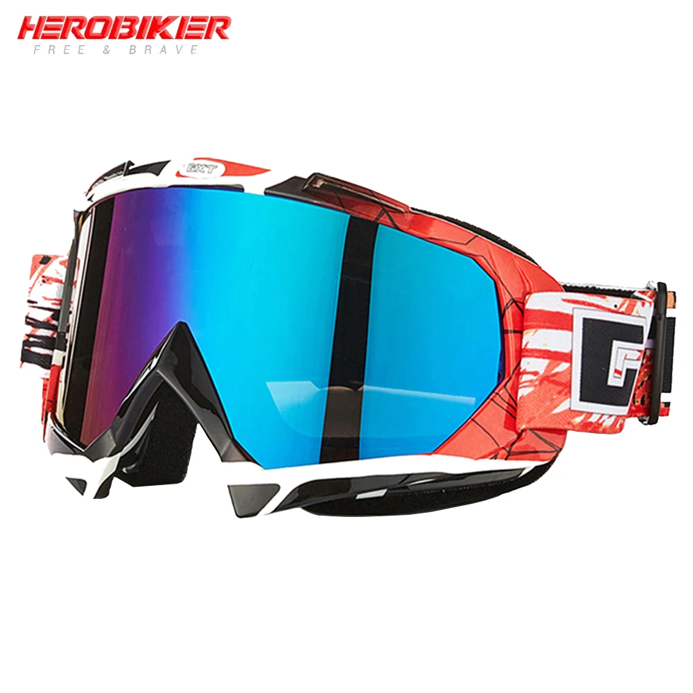 

Очки HEROBIKE для мотоциклистов, гонок по бездорожью, зимние очки для скейтбординга, квадроцикла, мотокросса, DH, горного велосипеда, с одной линз...