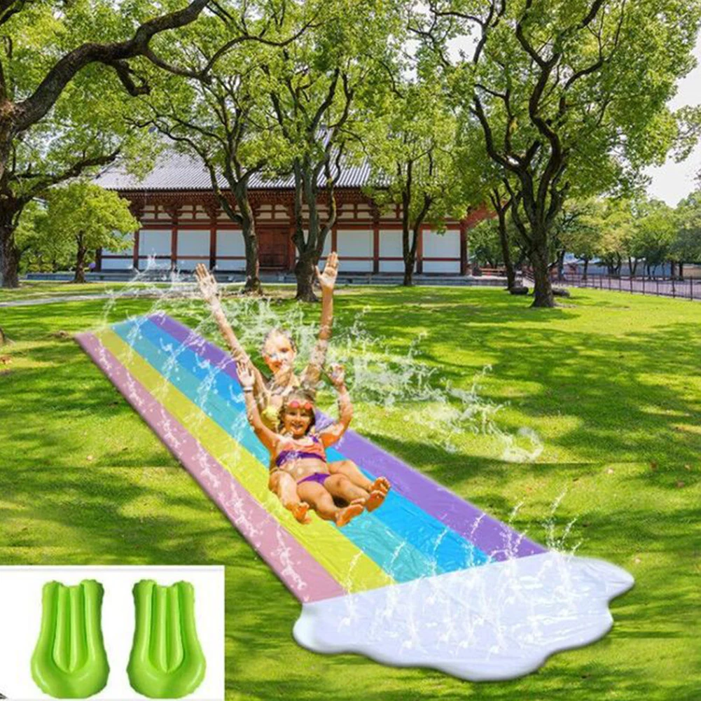 

Children Rainbow PVC Water Slides Surfboards Single Surf Water Spray Toy Summer Children Outdoors Lawn Garden Games