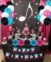 tik theme birthday party decorations suppliesincluded happy birthday bannerballoons for boys girlsmusic party