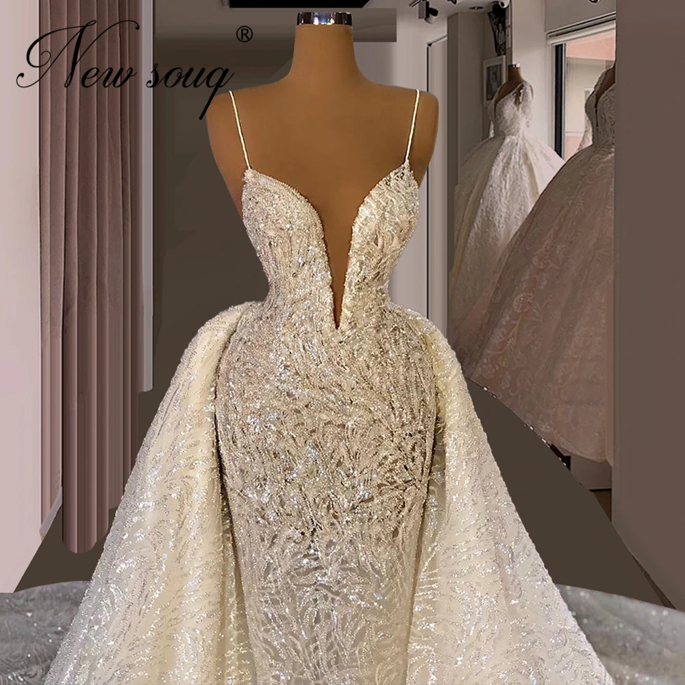 

Gorgeous Straps V Neck Evening Dresses Newest Design Long Evening Gowns For Women Dubai Beads Celebrity Dresses Photography Gown