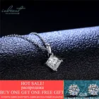 Inbeaut 925 серебро Принцесса Cut 1,2 ct D Цвет пройти Diamond тесты бриллиант квадратный кулон ожерелье Классический Дизайн Свадебное ювелирное изделие, подарок