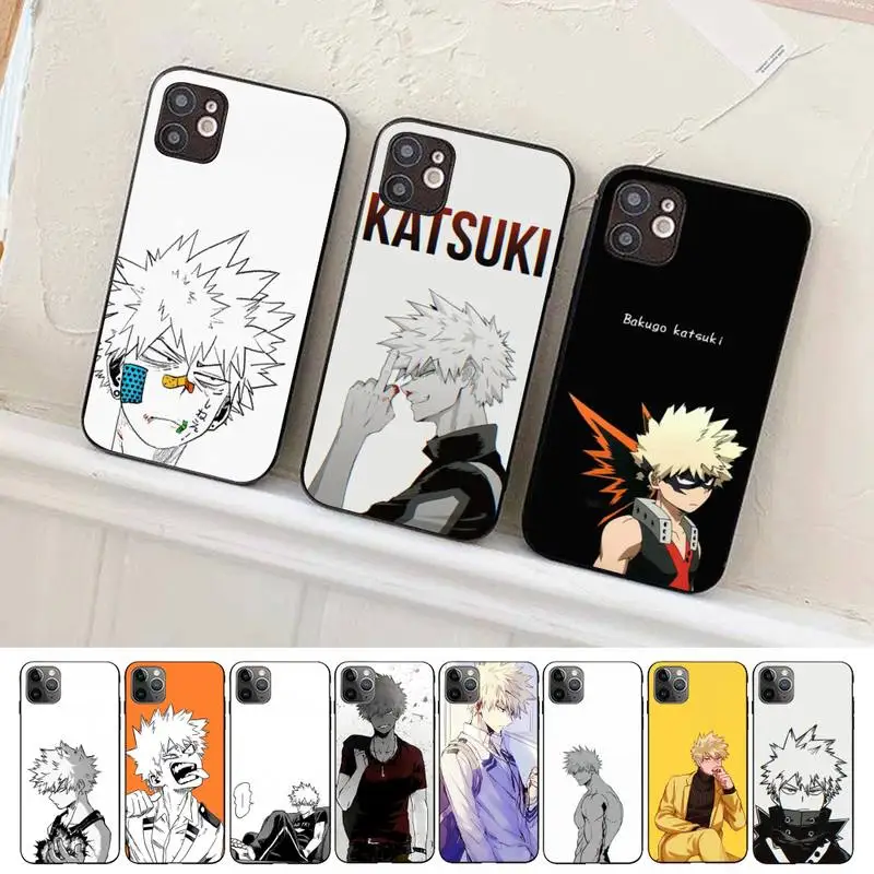

Anime My Hero Academia Katsuki Bakugo Phone Case for iPhone 11 12 13 mini pro XS MAX 8 7 6 6S Plus X 5S SE 2020 XR cover
