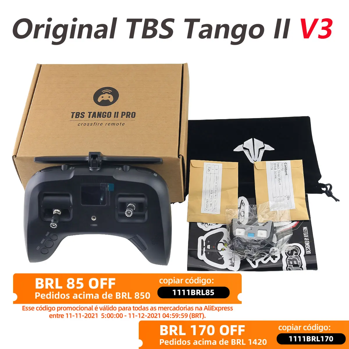 

TeamBlackSheep TBS TANGO 2 V3 версия встроенный Crossfire полноразмерный Датчик Холла Gimbals RC FPV гоночный Дрон Радиоконтроллер