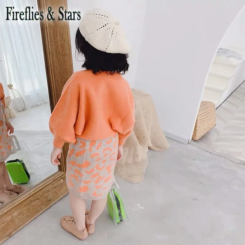 Сезон весна осень Комплект одежды для девочки из 2 предметов Детский свитер + юбка