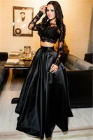 hot sexy women formal wedding bridesmaid dress lace hollow out t shirt crop tops skirt 2pcs party ball gown prom long maxi dress