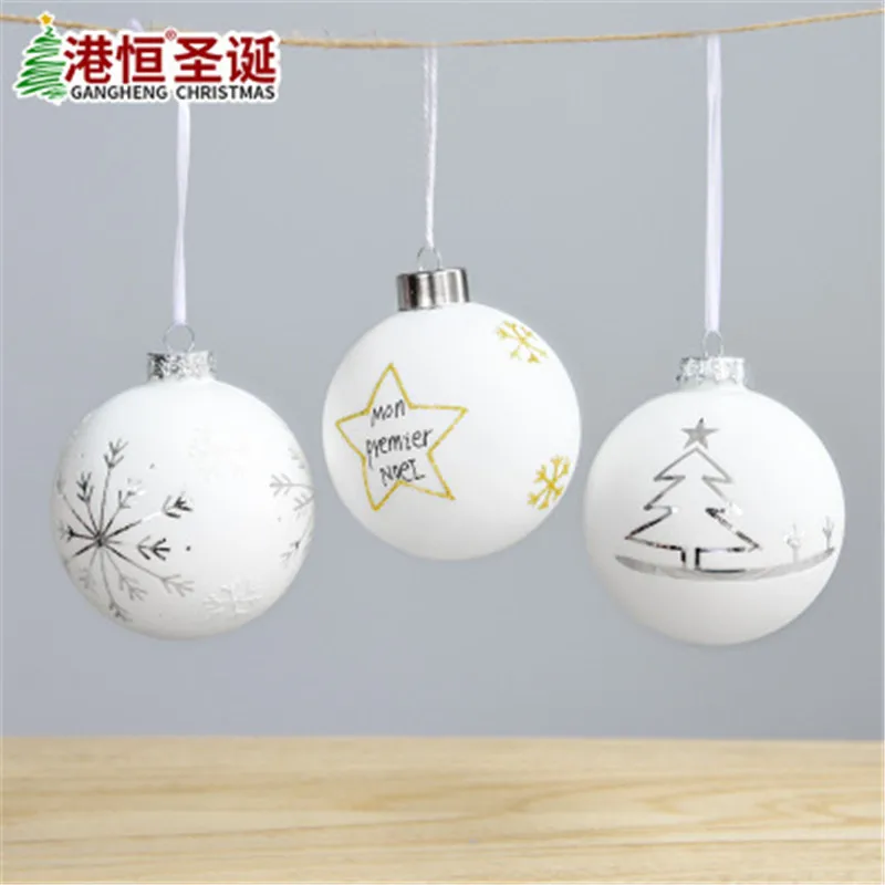 8 см стеклянный елочный шар Рождество Свадебное Украшение подвесное роспись