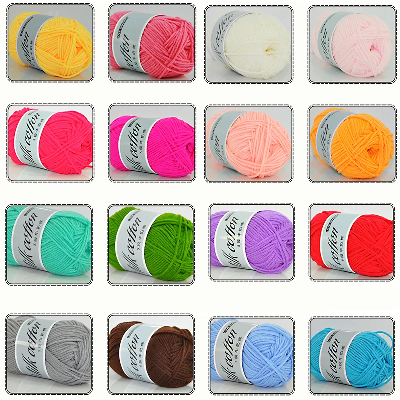 Лидер продаж шарик 50/г 5 шт. хлопковая линия молока шапка шарф вязаная крючком