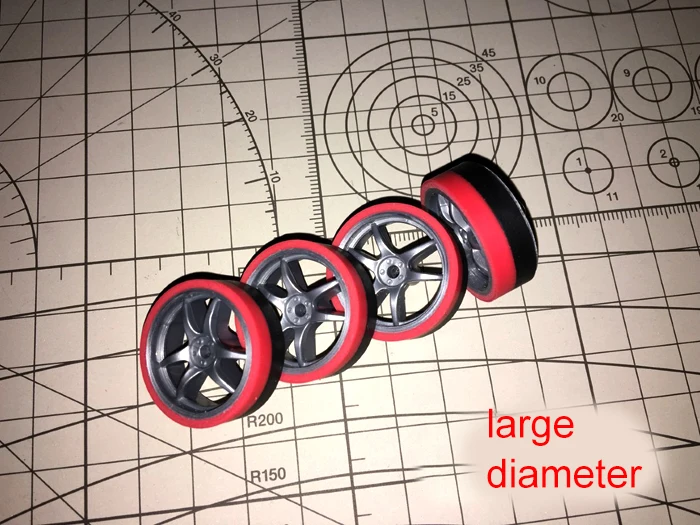 4 шт. Tamiya двухцветные прошивные шины жесткие с колесами большого диаметра 15491 для