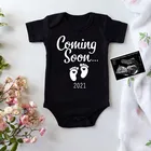 Мой ребенок скоро 2021 детская одежда в одном стиле для объявление беременности хлопковые боди для новорожденных подарок для ребенка