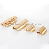 leaf shape nordic minimalist punchpunch free handle brass gold cabinet pulls furniture handles copper drawer pull knobs