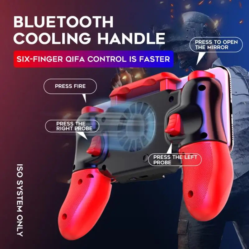 Шесть палец Bluetooth геймпад подключаемого модуля мобильный телефон радиатор