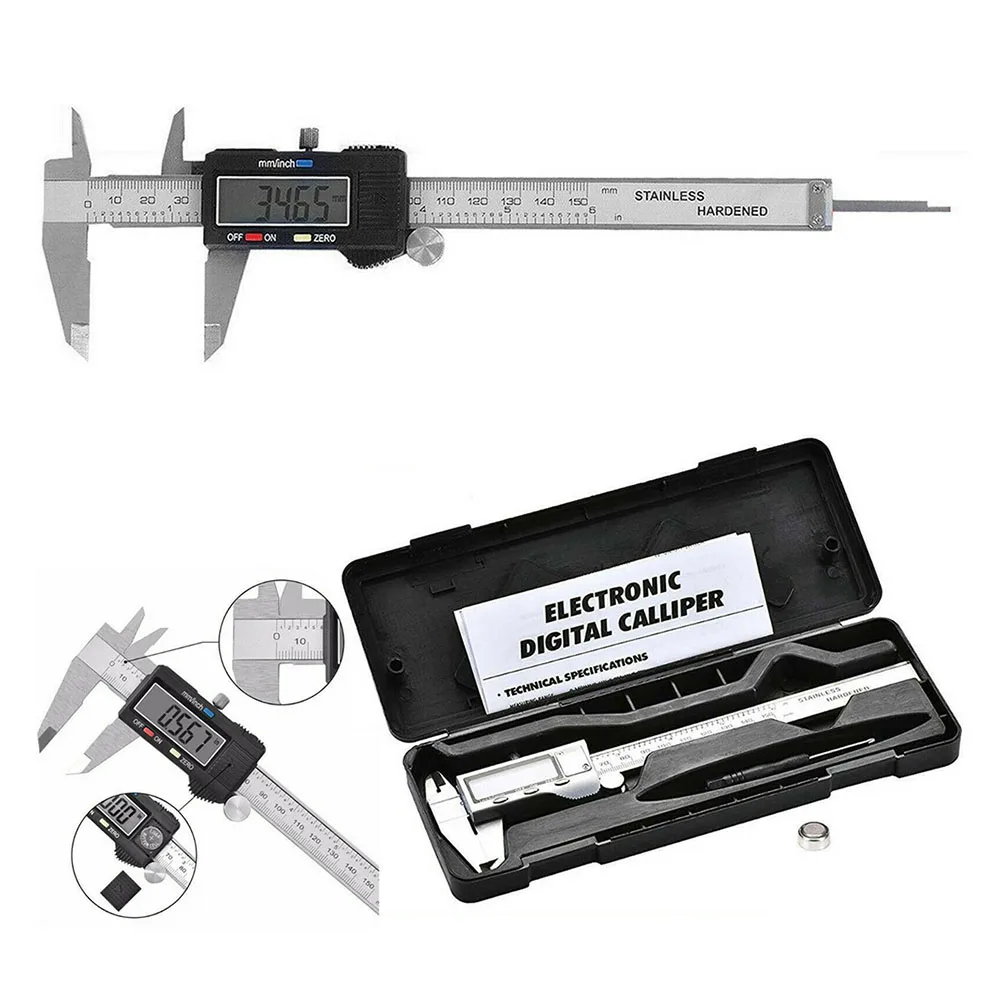 

6 Inch Digital Vierier Caliper 150mm Stainless Steel Micrometer Electronic Tool Digital Vernier Caliper