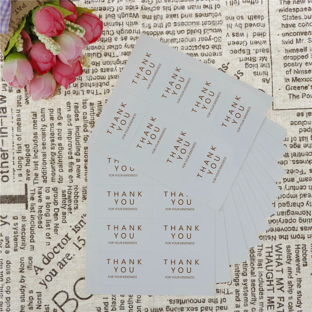 96 шт./лот конфетная печать наклейка прямоугольная ручная работа черный и белый