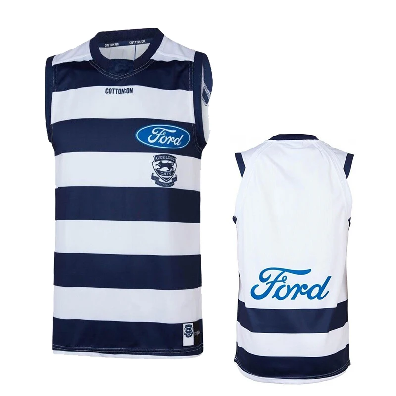 

2019 Geelong Cats Men Home Training Singlet Rugby Vest Jersey SIZE S-3XL